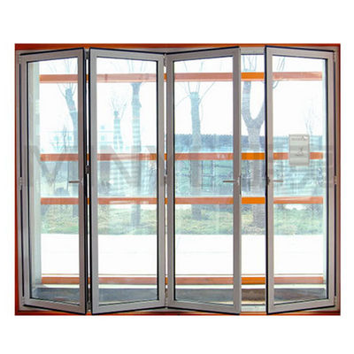 Porte en verre pliable en aluminium décoratif avec bande de caoutchouc EPDM et verre 5 mm 12A 5 mm