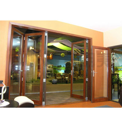 Porte pliante en aluminium paniramique gris foncé pour bureaux