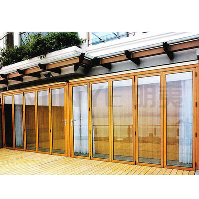 Porte en verre pliable en aluminium décoratif avec bande de caoutchouc EPDM et verre 5 mm 12A 5 mm