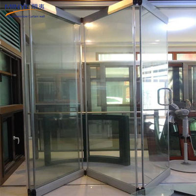 Matériau principal Verre de conception française Cadre en aluminium Double verre trempé Bi porte pliante