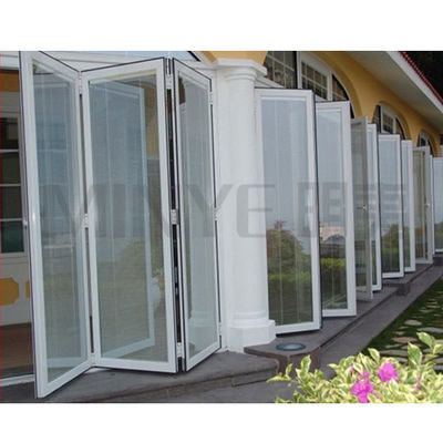 Porte pliante en aluminium paniramique gris foncé pour bureaux