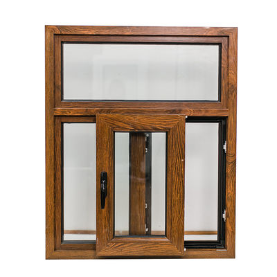 Swing Open Style Style classique fenêtres en aluminium en bois avec verre à cadre UPVC