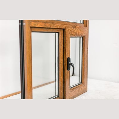 Swing Open Style Style classique fenêtres en aluminium en bois avec verre à cadre UPVC