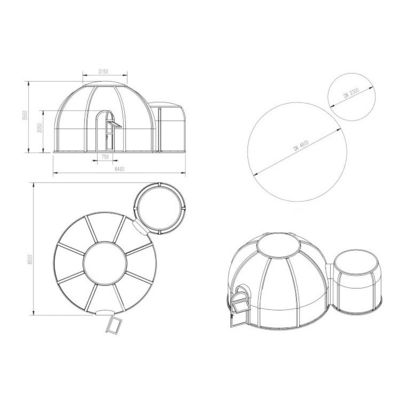 Hôtel Dome House avec le design Star View le plus récent de 2020 et la taille spacieuse de 5M * 7,5M * 3,5M