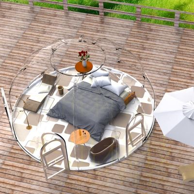 Tente en polycarbonate en plein air pour une surface de 7,1 m2