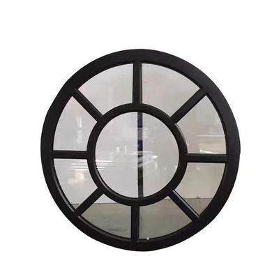Fenêtre à demi-cercle avec cadre en alliage d'aluminium et profilé en grain de bois