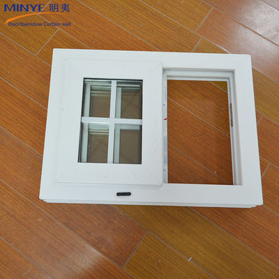Petite fenêtre coulissante en PVC dans un style de conception moderne avec un motif d'ouverture horizontale