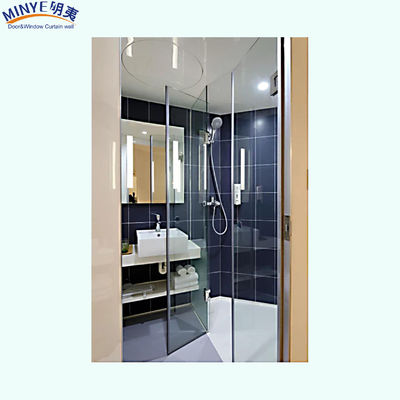 Porte de douche coulissante sans cadre en verre trempé avec poignée en acier et taille personnalisée
