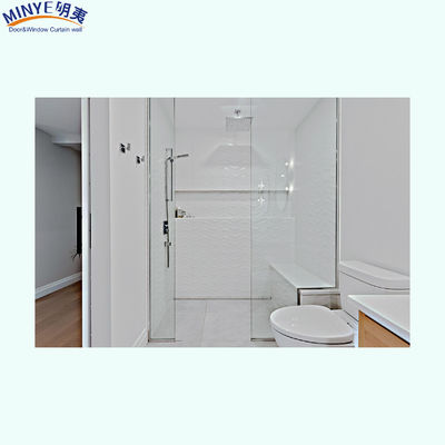 Porte de douche coulissante sans cadre en verre trempé avec poignée en acier et taille personnalisée