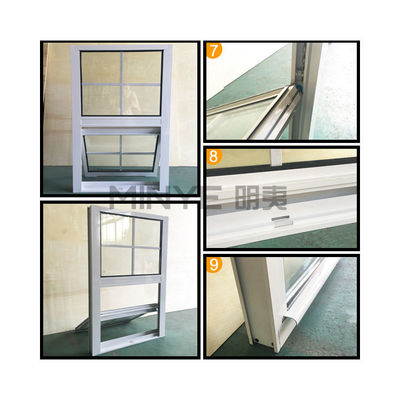 Moderne style de conception PVC/UPVC VIRTICAL fenêtres coulissantes avec fonctionnalité double suspendu