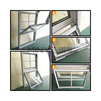 Moderne style de conception PVC/UPVC VIRTICAL fenêtres coulissantes avec fonctionnalité double suspendu