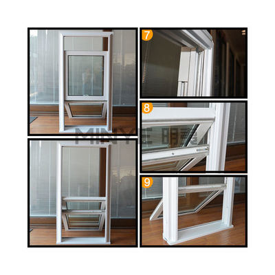 Moderne style de conception PVC/UPVC VIRTICAL fenêtres coulissantes avec fonctionnalité double suspendu