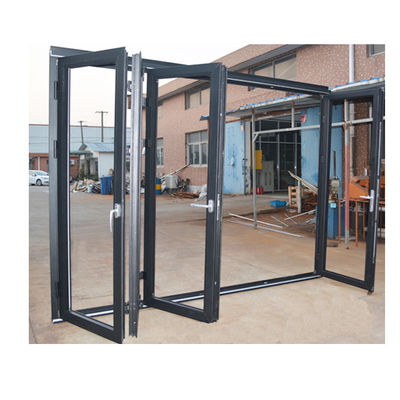 Porte pliante résistante au bruit en alliage d'aluminium à conception moderne imperméable à l'eau avec verre trempé