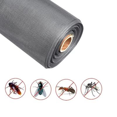 Écran intérieur en fibre de verre noir empêche les moustiques et la circulation de l'air