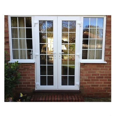 Australia Standard PVC porte frontale en verre français avec lumière latérale extérieure