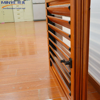 Jalousie fenêtres volets en bois en aluminium insonorisés pour la performance