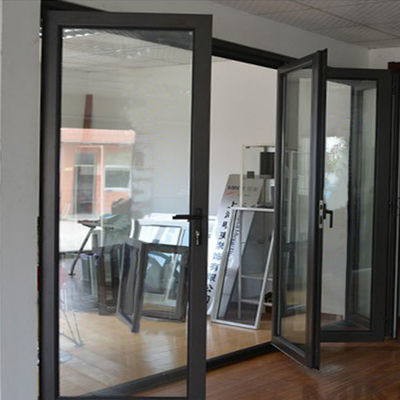 Porte en verre pliable en aluminium insonorisé de Shanghai avec double vitrage en verre durci