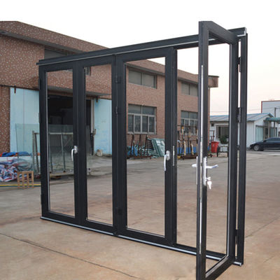 Porte en verre pliable en aluminium insonorisé de Shanghai avec double vitrage en verre durci
