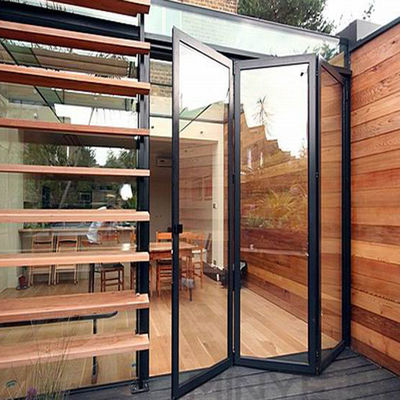 Porte en verre pliable en aluminium insonorisé de Shanghai avec double vitrage en verre durci