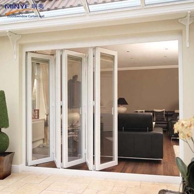 Porte en verre pliable en aluminium insonorisé de Shanghai avec double vitrage en verre durci