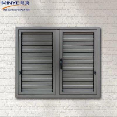 Fenêtre de volet en aluminium de couleur personnalisée avec charnière et volets extérieurs