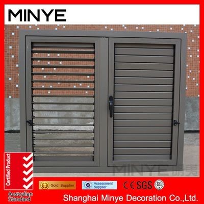 Fenêtre de volet en aluminium de couleur personnalisée avec charnière et volets extérieurs