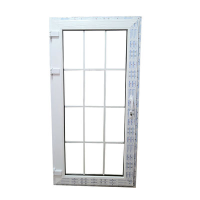 Décoration de porte en verre français avec profilé PVC blanc et double verre trempé