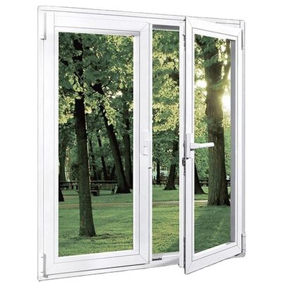 Décoration de porte en verre français avec profilé PVC blanc et double verre trempé