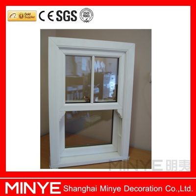 Conception de grille de fenêtre coulissante verticale en UPVC/PVC étanche au vent pour la fonctionnalité de salon