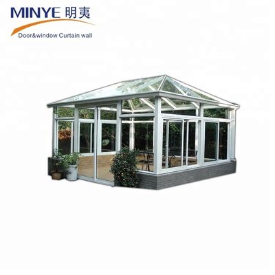Salle solaire avec double verre trempé pour maison en verre en aluminium préfabriqué