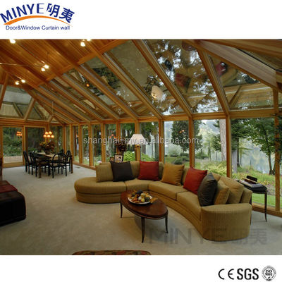 Taille personnalisée Salle solaire en aluminium portable et salle de jardin avec moulure de toit triangulaire