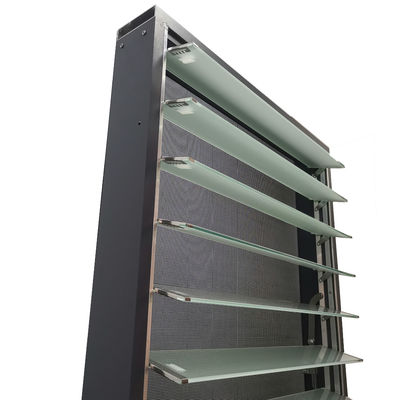 Cadre de fenêtre en aluminium réglable à la main avec volets en verre fonctionnalité optimale