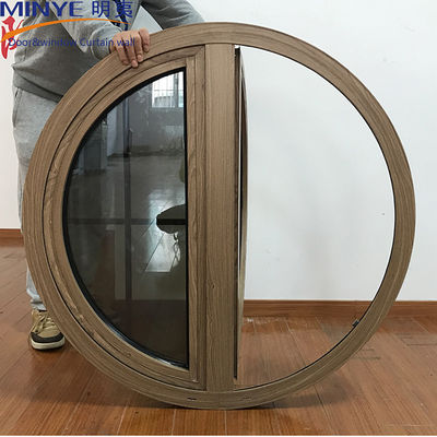 Fenêtre à pivot rond en bois semi-circulaire en alliage d'aluminium, idéale pour le marché chinois