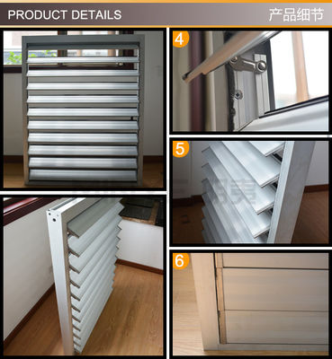 Design moderne extérieur Louvers en aluminium Fenêtres métalliques à double vitrage