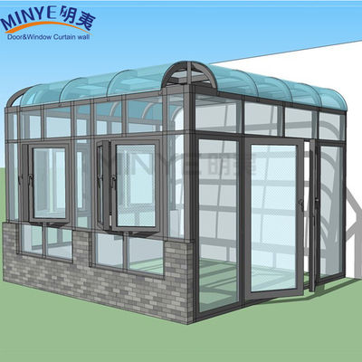 OEM/ODM Salle solaire en verre balcon avec conception de toit en pente et épaisseur de verre 5 mm 9Ar 5 mm
