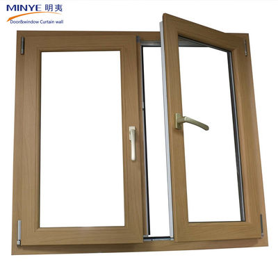 Ventilation en aluminium anodisé à profil en bois à double cadre avec anodisation