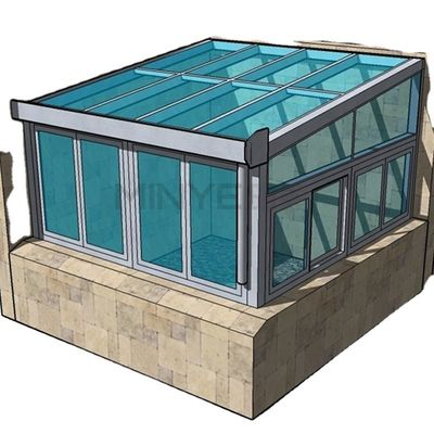 Salle solaire en aluminium moderne avec isolation thermique et double verre trempé étanche au vent