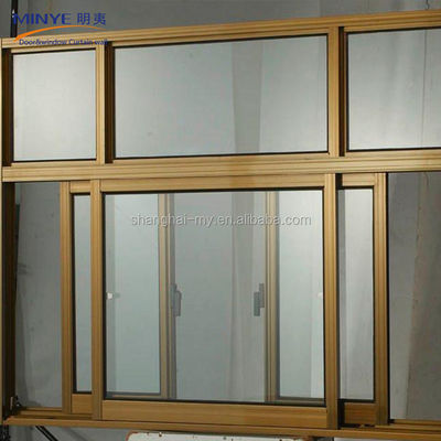 Conception de fenêtres en verre coulissant de bureau avec revêtement en aluminium et matériel chinois