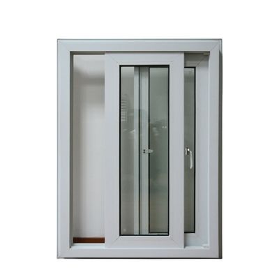 Fonction étanche au vent Double verre coulissant fenêtres verticales en UPVC avec avantage d'économie d'énergie