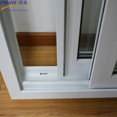 Fonction étanche au vent Double verre coulissant fenêtres verticales en UPVC avec avantage d'économie d'énergie