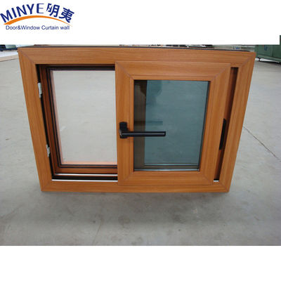 Cadre en plastique insonorisé UPVC/PVC Fenêtres coulissantes à double vitrage de couleur bois