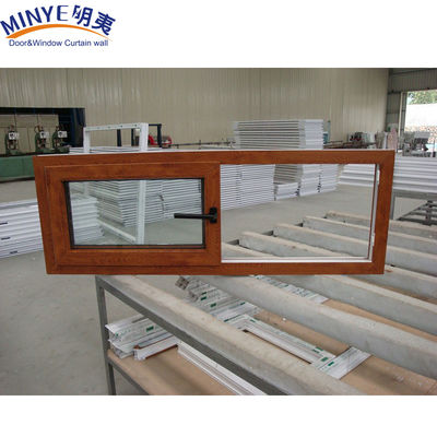 Cadre en plastique insonorisé UPVC/PVC Fenêtres coulissantes à double vitrage de couleur bois