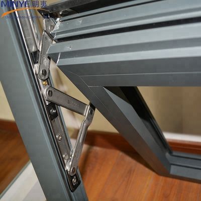 Fenêtre à auvents conjoints de 45 degrés avec cadre en aluminium d'une épaisseur de 1,4 mm et revêtement en poudre