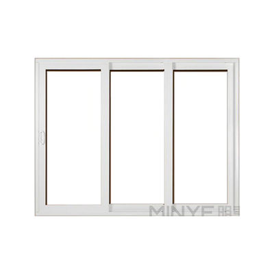 Rameau en plastique fenêtres coulissantes en UPVC à double vitrage et ouverture horizontale