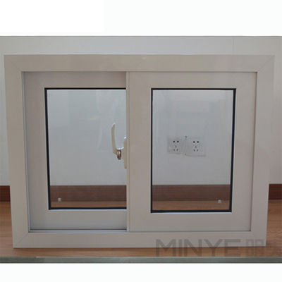Rameau en plastique fenêtres coulissantes en UPVC à double vitrage et ouverture horizontale