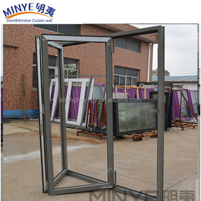 Style de conception moderne Taille personnalisée Fer Grill Portes de fenêtre Designs / Porte pliante en verre