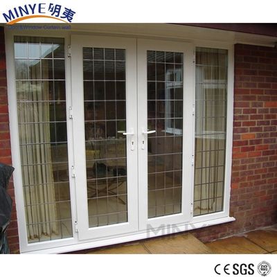 fenêtre coulissante en verre trempé en PVC/PVC avec grille décorative et fonction étanche au vent