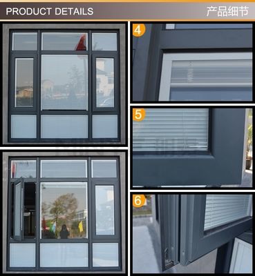 Design de bande de caoutchouc EPDM Moderne cadre en aluminium vitrine encastrée