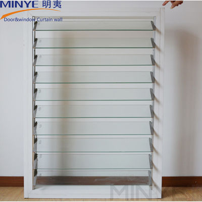 Couleur de profil personnalisé Louver design volet en verre en aluminium avec opérateur rotogear