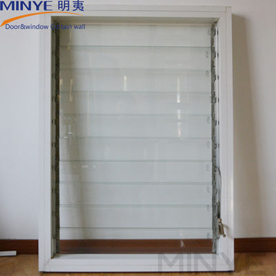 Couleur de profil personnalisé Louver design volet en verre en aluminium avec opérateur rotogear